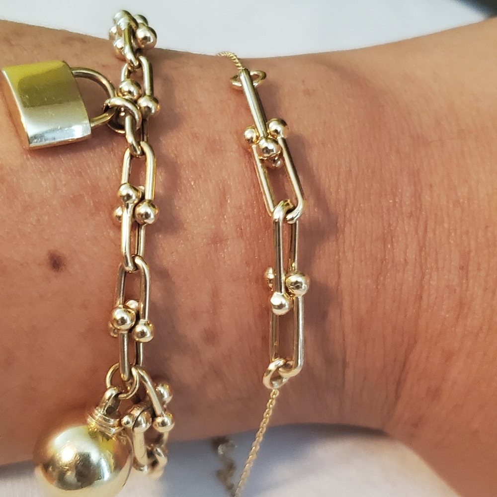 💯% AUTHENTIC 18K PURE GOLD CHAIN BRACELET 7.25 IN